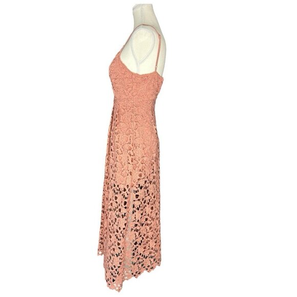 ASTR The Label X RTR Women's Dark Pink Lace A-Line Crepe BOHO MIDI Dress S/C27 - Picture 3 of 13